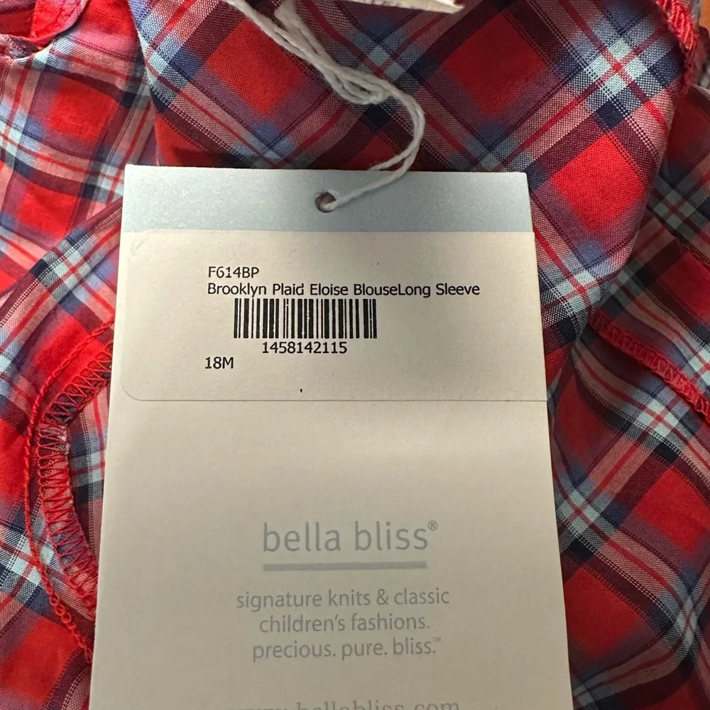 Bella Bliss plaid girls ruffle top sz 18m - Picture 6 of 6